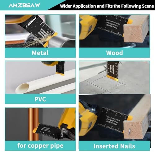 AMZBSAW 100PCS Oscillating Blades, 6 Types for Wood, Metal & Plastic