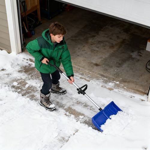 Anti Slip Grip Snow Shovel with Secure Handle for Safe Operate in Cold Winter Conditions Prevents Rust and Erosion Heavy Shovel