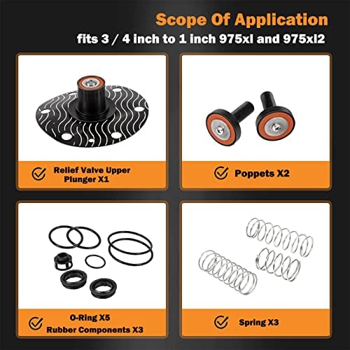 3/4"-1" Replace for Wilkins 975XL & 975XL2 Complete Repair Kit Replacement