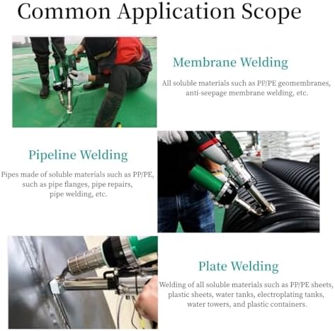 1600W Hand Extrusion Welder Gun Plastic Handheld Extruder Welding Gun Dual Heating System PP HDPE LDPE Pipe Welding Machine (110V Extruder)