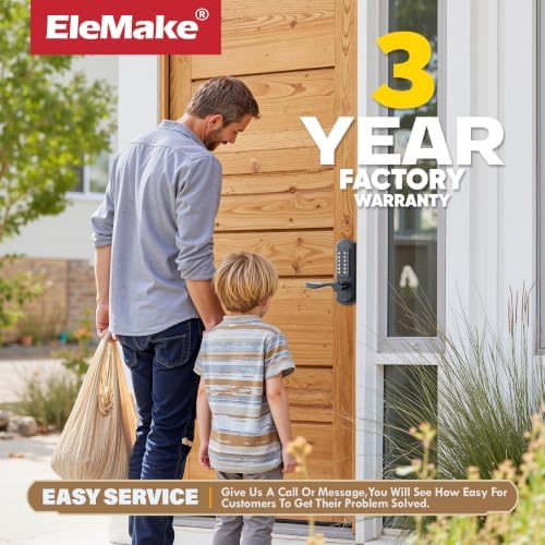 Mechanical Door Lock with Handle, Left Handed Keyless Entry Door Lock with Keypad, Combination Door Lever Lock - Not Deadbolt