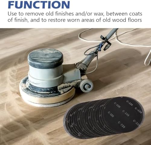 HUAALIUCHE 17" Sanding Screen Discs - Mesh Floor Sanding Screen - Black Silicon Carbide - for Wood Floors (20 Pack, 220 Grit)