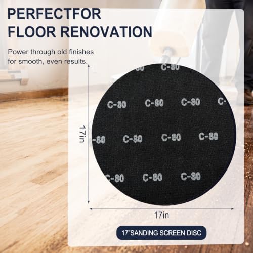 Lounsweer 12Pcs 17" Sanding Screen Disc Mesh Floor Sanding Screen, Mix Grit