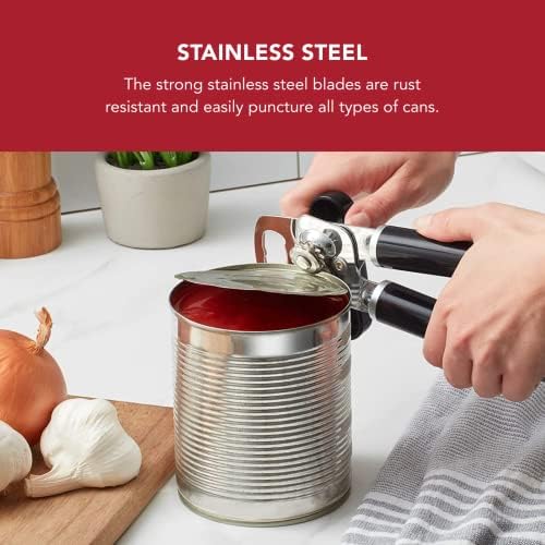 KitchenAid Classic Multifunction Can Opener and Bottle Opener Easy to Use, Razor Sharp Stainless Steel Cutting Wheel, Soft Ergonomic Handles, Black, Pack of 12