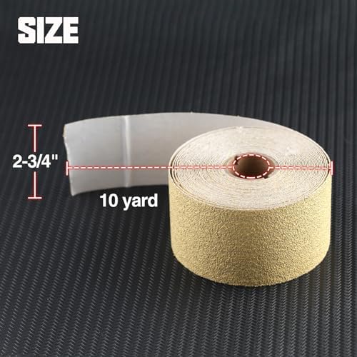 SPEEDWOX 40 Grit Sandpaper Roll Self Adhesive PSA Stickyback Sand Paper 2-3/4" Wide 10 Yard Long Sandpaper Sheets for Automotive & Woodworking Air File Long Board Sanders Metal Plastic Sanding Blocks