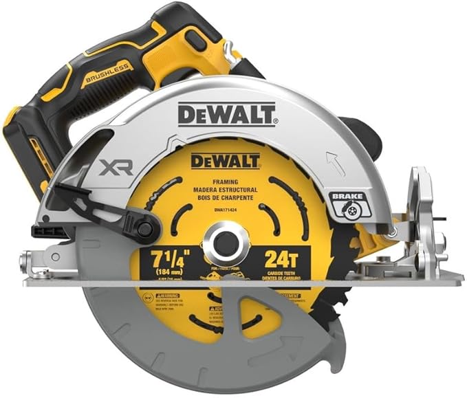 DEWALT 20V MAX* XR Brushless Cordless 7-1/4 in. Circular Saw (Tool Only) (DCS590B) (Renewed)