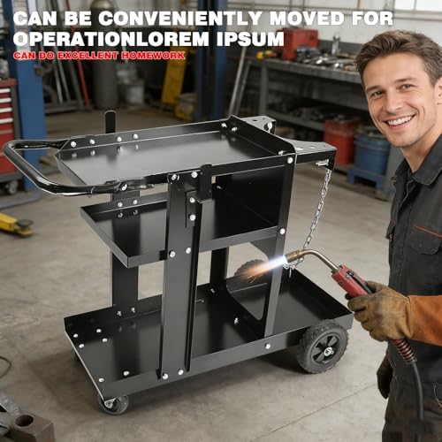 Welding Carts for Mig Welder Cart On Wheels Plasma Cutter Cart Mig Welding Cart with 400 Lbs Weight Capacity and 360° Swivel Wheels