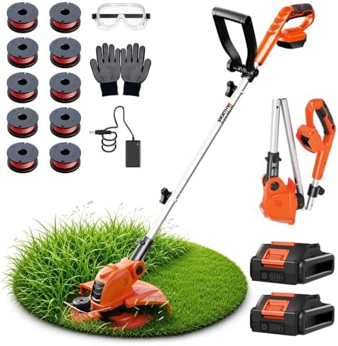 Weed Wacker Eater Electric String Trimmer Battery Powered Lawn Trimmer