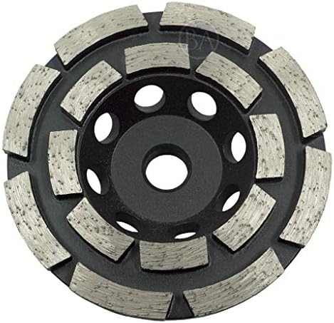Benchmark Abrasives 4" Double Row Diamond Grinding Cup Wheel for Angle Grinder with 5/8"-11 Arbor Hole Use on Concrete, Granite, Marble, Masonry, Natural Stone
