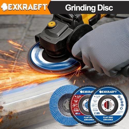 EXKRAEFT Flap Discs 4 1/2 for Angle Grinder, 50pcs Grinder Sanding Disc