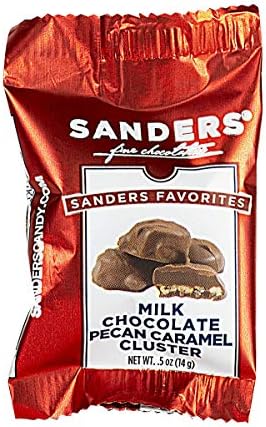 Sanders Milk Chocolate Pecan Tortie, Chocolate & Caramel Pecan Turtles, Individually Wrapped (48 Count), .5 Ounce (Pack of 48)