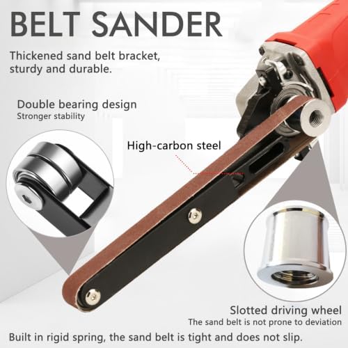 Belt Sander - 1080W 6-Speed Variable Speed Band File Belt Sander - Aluminum alloy sand belt bracket with 30pcs 3/4 x 20.5" Aluminum Oxide Sanding Belts.