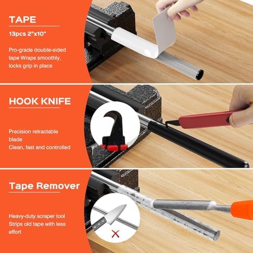 Golf Club Regripping Kit with Bench Vise – Complete Grip Repair & Replacement Set with Rubber Clamp, Solvent, Tape Strips & Tools for Golf Club Grip Installation, Home & Workshop DIY