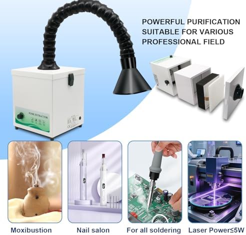 Solder Fume Extractor 70W - 155m³/h 3-layer filter Powerful & High-Efficiency Smoke Extractor with Adjustable Fume Hose for Welding, Soldering, Laboratory Use - M131
