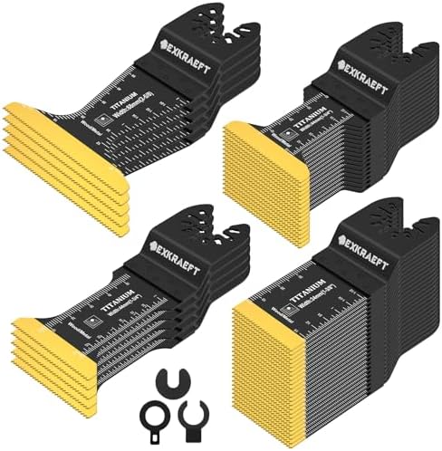 EXKRAEFT 50 PCS Titanium Oscillating Tool Blade