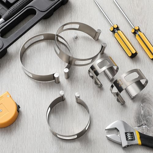 Hicarer 5 Pcs Exhaust Pipe Tacking Band Welding Clamp-on Kit, 2"-4"