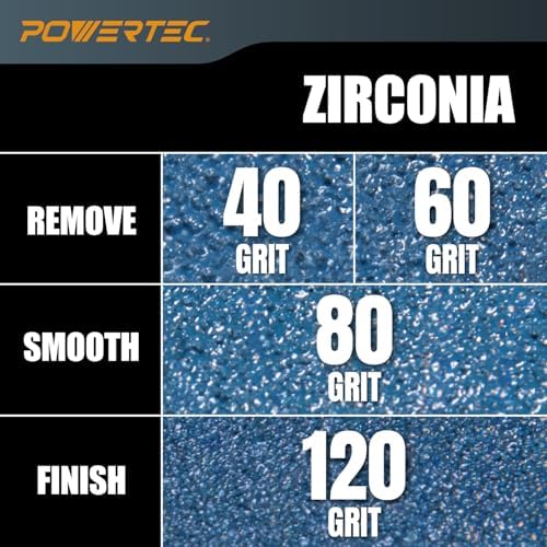 POWERTEC 11104 4-1/2" Zirconia Flap Discs - 20-Pack Assorted Grits (40/60) for Angle Grinder, Compatible with DeWalt DCG413B, DWE402, DCG405B, DWE4011 - Ideal for Sanding and Grinding Metal