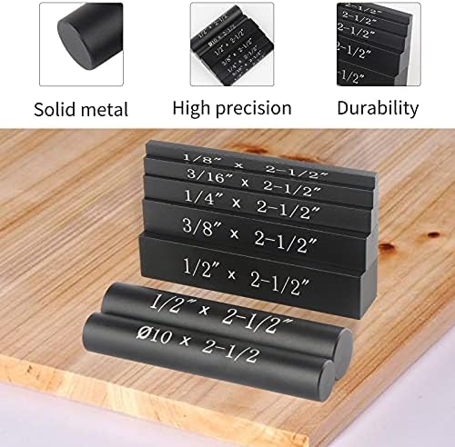 EANOSIC Setup Blocks Height Gauge Set, 7pcs Precision Aluminum Setup Bars for Router and Table Saw Accessories Woodworking Set Up, Bars Include Laser Engraved Size Markings