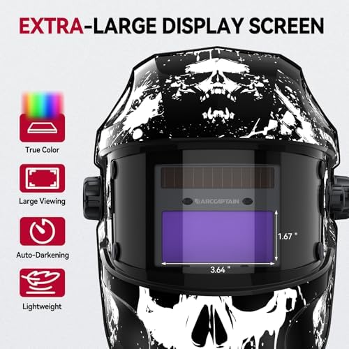 ARCCAPTAIN Welding Hood, 1/1/1/1 True Color Auto Darkening Welding Helmet