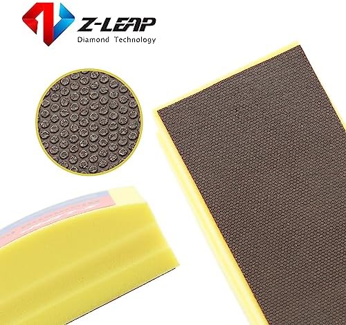 Diamond Polishing Hand Pads Arc Shape Back for Ceramic Porcelain Tile Glass Jade Stone Granite Marble Concrete Grit 400 4Pcs
