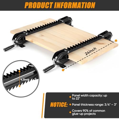 24" panel clamps woodworking 2 Pack, 4-Way Pressure Parallel Clamp