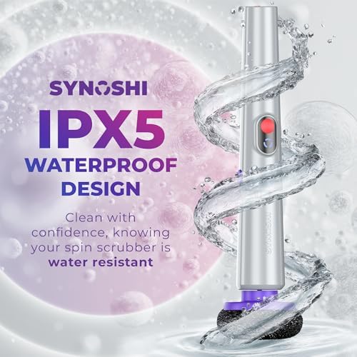 Synoshi PRO Electric Spin Scrubber Steel Brush Set for Cleaning (2 Units)