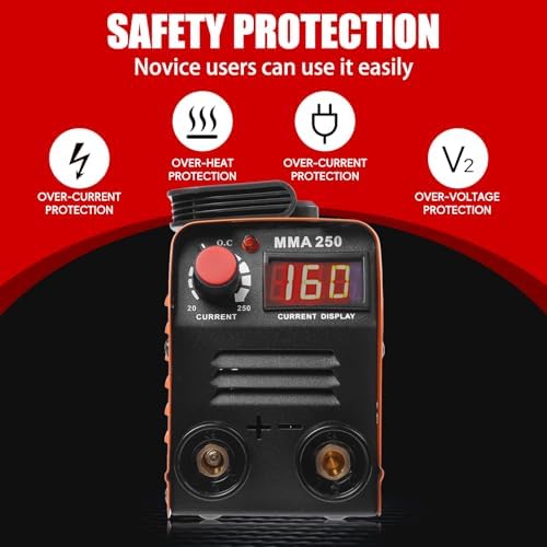 Mini Portable Welding Machine,MMA 250A 110V Stick Welder,IGBT Inverter Welder Machine,Hot Start, Arc Force, Anti-Stick,Small Welder for Beginners