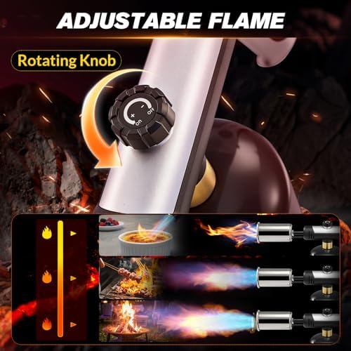 Saker Propane Torch,3272°F High Heat Adjustable Flame Thrower Gun with Safety Lock,Propane Torch Gun Flamethrower for BBQ, Grill, Campfire,Searing Steak, Cooking and Camping(Tank Not Included)