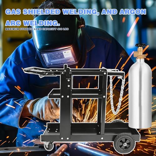 Welding Cart for Mig Welder - Table Top Cabinet With Gas Bottle Storage - Miller Machine Equipment Plasma Cutter - Durable 400 Lbs Capacity