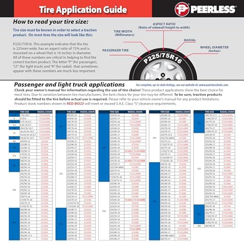 SCC SC1030 Radial Chain Cable Traction Tire Chain - Set of 2