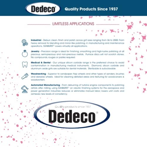 Dedeco Sunburst Radial Bristle Discs 48-Pack - 5/8" Curved - Pink 600 Grit (Fine, Pumice) - Aluminum Oxide for Polishing & Finishing