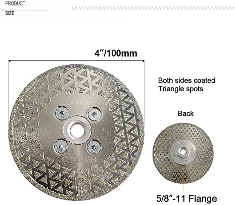SHDIATOOL Diamond Cutting Grinding Disc for Granite Marble, Cutting Wheel Saw Blade with 5/8-Inch-11 Arbor 4-Inch