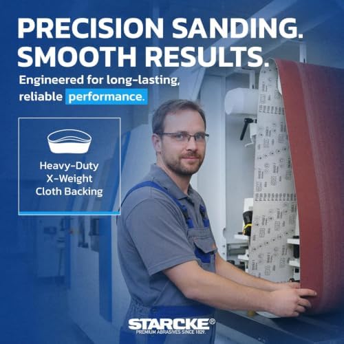 STARCKE 37 x 75 Inch Sanding Belts - 100 Grit Aluminum Oxide 5 Pack