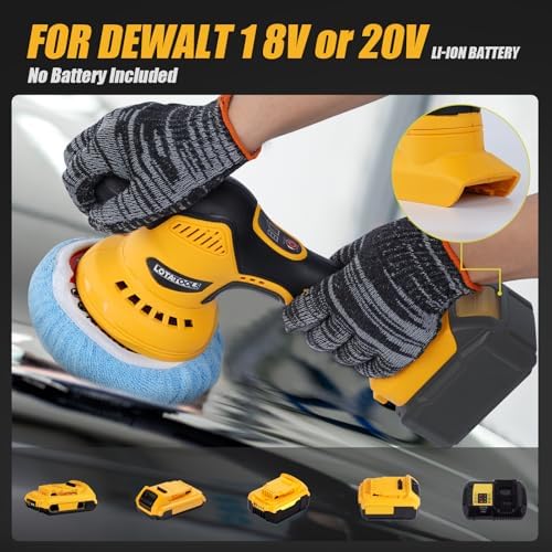 Cordless Car Polisher for Car Detailing Compatible, Yellow