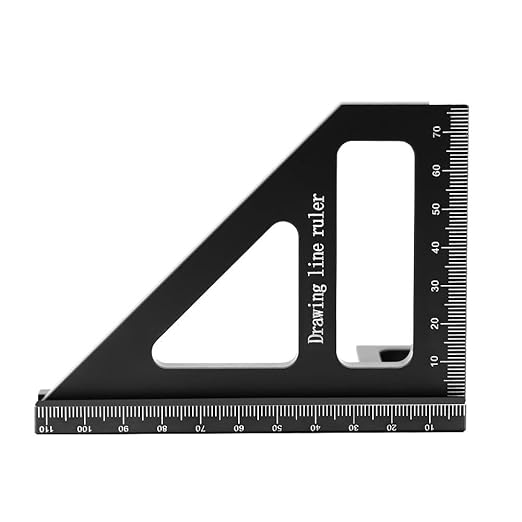 3D Multi-Angle Measuring Tool,45/90 Degree Aluminum Alloy Woodworking Square Protractor, Drawing Line Ruler, Miter Triangle Ruler Layout Measuring Tool for Woodworking (Metric-Black)