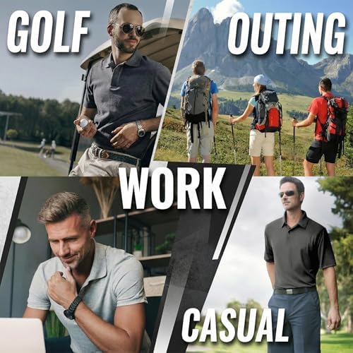 5 Pack Men's Polo Shirts Short Sleeve Golf T Shirt Performance Casual
