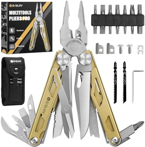 BIBURY 31-in-1 Multitool Pliers Pro,EDC Pocket Knife & Screwdriver-BI2045