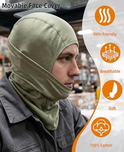 BOCOMAL FR Balaclava with Face Mask Flame Resistant 5.5oz Lightweight 100%C