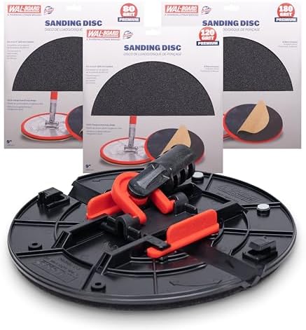 WAL-Board Tools Folding Radial Drywall Sander Kit, 9 Inch, 18 Sanding Discs