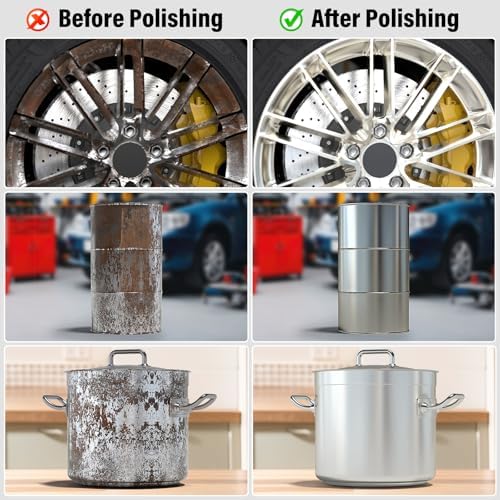 8" Airway Buffing Wheels for 4.5" Angle Grinder, 9PCS Buffer Polisher Wheel for Car, Aluminum Metal Polishing Wheel Pad and Compound Kit for Mirror Finish (5/8" Arbor Hole)