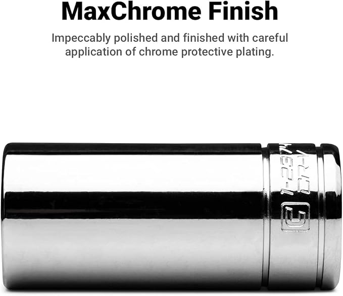 Capri Tools 3/8 in. Drive Deep Chrome Socket Set, 6-Point, 8 to 22 mm, 15-Piece