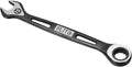 HARFINGTON Ratcheting Combination Wrench 15mm Stubby Wrench Metric High Carbon Steel Double 12-Point Box Open-Ended Ratchet Spanner Tool for Household Garage Workshop Auto Repairs, Black