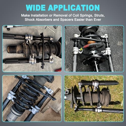 ReluxGo Coil Spring Compressor Tool Automotive 2 pcs Heavy Duty Macpherson Strut Spring Compressor Set with Safety Bracket for Car Truck ATV UTV, 2200 LB Capacity, Coil Spring Compression Tool
