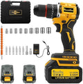Cordless Drill Set, Power Drill Tool Set 20V, 40 NM.Max Torque, 3/8-Inch Keyless Chuck Drill Gun,Variable Speed (Equipped with 2x 4.0Ah Batteries)