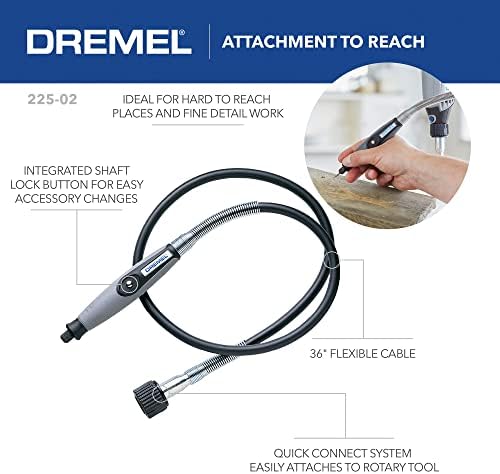 Dremel 575 Right Angle Attachment for Rotary Tool with Flex Shaft Rotary Tool Attachment with Comfort Grip and 36” Long Cable
