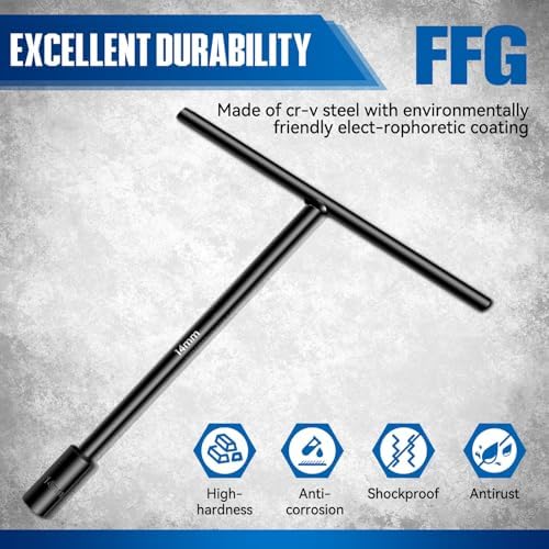 T - Handle Metric Socket Wrench Set 6- Point (6mm, 8mm, 10mm, 11mm, 12mm, 13mm, 14mm) Chrome Vanadium Steel T Handle Wrench Hex Socket For Car Motorcycle Dirtbike Repair (7 Pack)