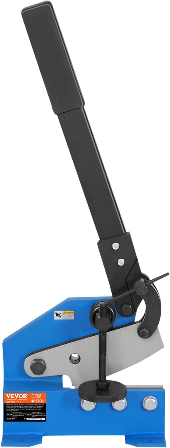 VEVOR Manual Metal Shear, 5 in, Hand Plate Sheet Metal Processing, HS-5 Benchtop Cutter with Q235 Material, for Crafts Thick Steel Crafting, Heavy Duty Roll Press Machine for Builders, DIY Enthusiasts