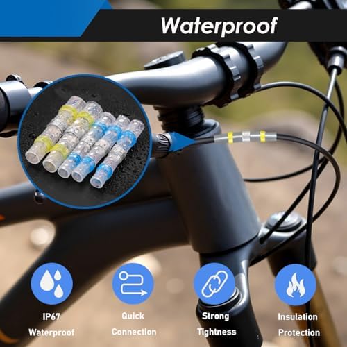 252Pcs Solder Seal Wire Connectors Kit, 120Pcs Heat Shrink Wire Connectors & 132Pcs Heat Shrink Tubing Waterproof and Insulated Electrical Wire Terminals for Marine, Automotive