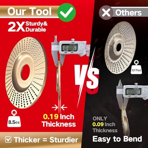 Pomsare 5PCS Angle Grinder Wood Carving Disc Set, Polishing Wheel Pad Sanding Disc for Wood, Stump Grinder Tool Grinding Shaping Disk, Cutting Wheel for 4 1/2 Angle Grinder Attachments Rotary Tool