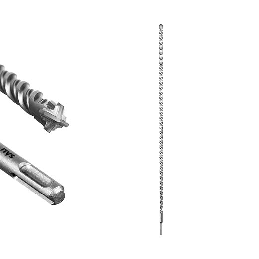 SALI SDS Plus Rotary Hammer Drill Bit 1PC 3/4"*39" Concrete Drill Bit Kit Cross-Type Double Thread Carbide Material Suitable for Brick, Cement Walls, Stone, Hammer Drill Bits